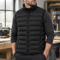 Model wearing the black Pinnacle body warmer